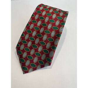 The Andover Shop Made in England Men’s Silk Neck Tie Red & Green SG